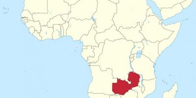 Карта Афрыкі, паказваючы Замбія