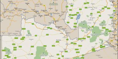 Карта падрабязная Замбія